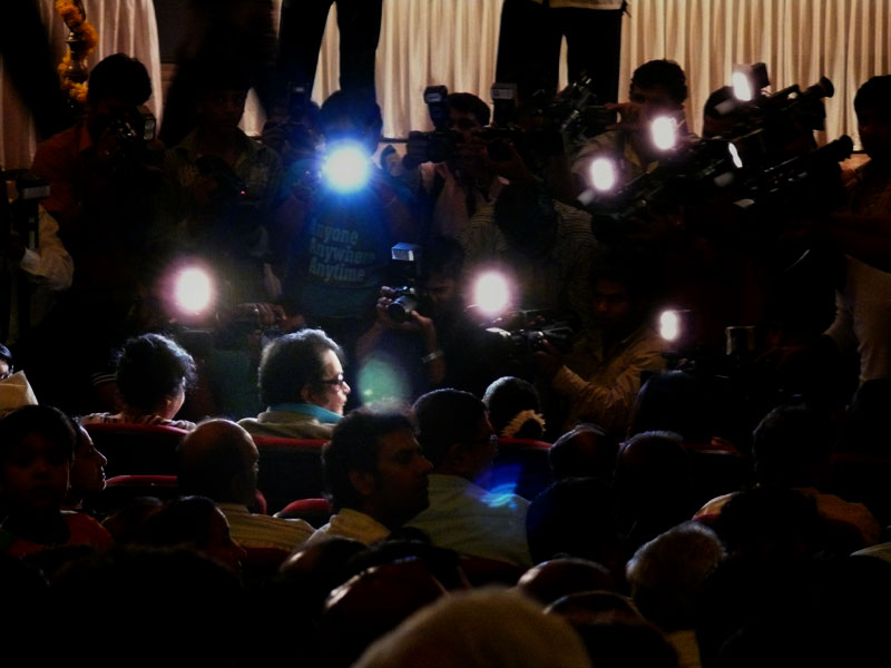 Photographers taking pictures of filmstar or yesteryears Manoj Kumar, copyright Picturejockey : Navin Harish 2005-2009