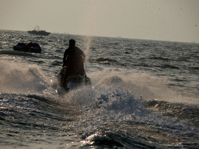 A man on a Jetski at Baga Beach Goa, copyright Picturejockey : Navin Harish 2005-2009