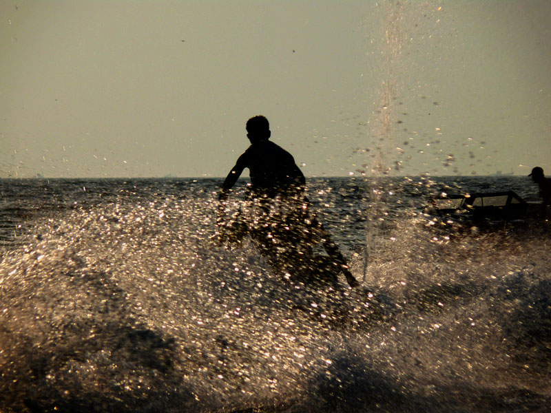 A man on a Jetski at Baga Beach Goa, copyright Picturejockey : Navin Harish 2005-2009