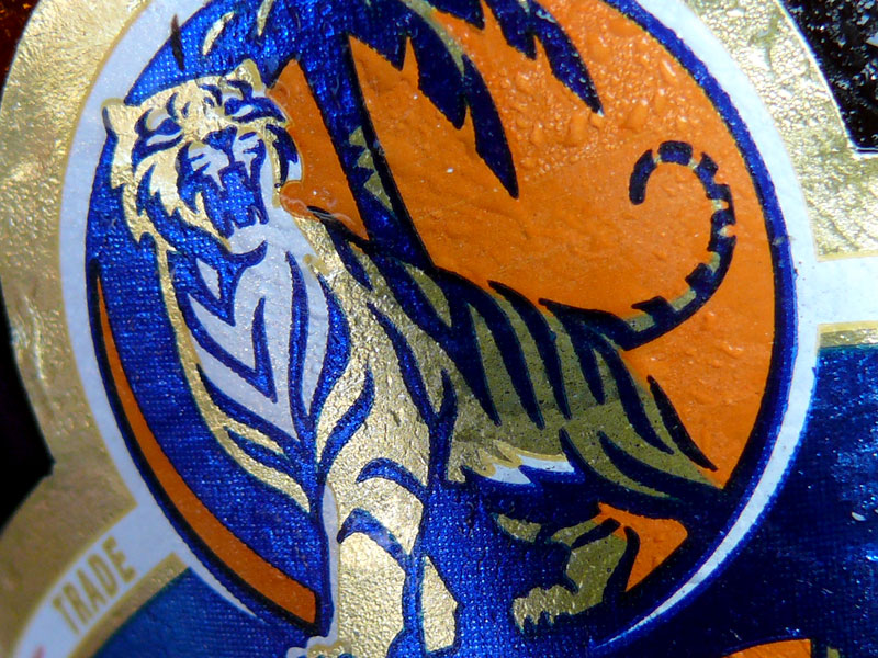 Logo of Tiger Beer on a pint of Tiger Beer, copyright Picturejockey : Navin Harish 2005-2009