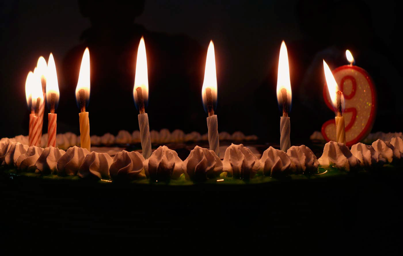 Candles on the birthday cake