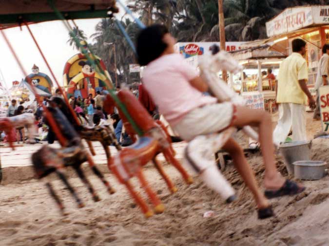 A merry go round at Juhu beach.