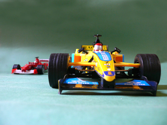 Schumacher on Alonso's tail