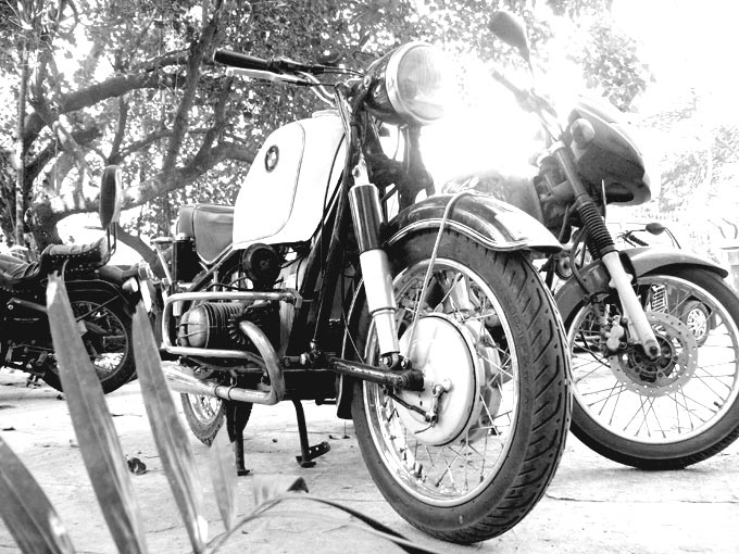BMW Motorcycle #2 - An image of an old BMW Motorcycle #2 parked in Greenfields, Andheri, Mumbai | copyright Picturejockey : Navin Harish 2005-2007
