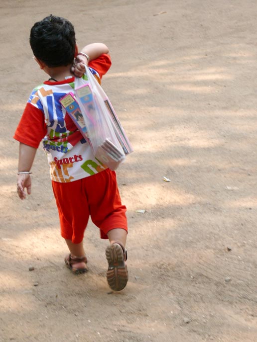 Manu ke patakhe - An image of Manu carrying his crackers on Diwali | copyright Picturejockey : Navin Harish 2005-2007