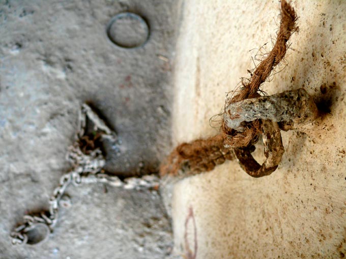 Tie a rope, to be extra safe - An image of a hook with a chain and rope | copyright Picturejockey : Navin Harish 2005-2008