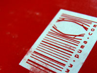 Escaped! - An image of Puma show box showing a barcode broken like a jail