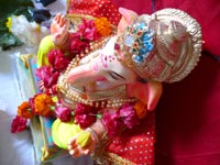 Ganesh Chaturthi, the start of Ganpati festival - An image of an idol of Lord Ganesha in our home for the Ganpati Festival