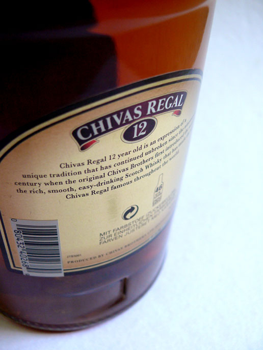 A bottle of Chivas Regal 12 year old whisky, copyright Picturejockey : Navin Harish 2005-2009