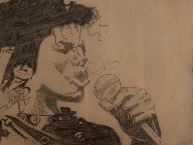 A sketch of Michael Jackson I made in 1988  , copyright Picturejockey : Navin Harish 2005-2009
