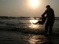 A dip at Aksa beach - Manu with my brother at Aksa Beach, Malad, Mumbai
