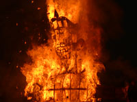 Victory of good over evil - Burning effigy of Ravan on Dussera