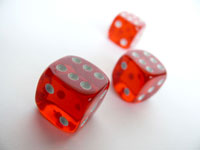 Can you rely on law of probability? - Three red dice with six facing up