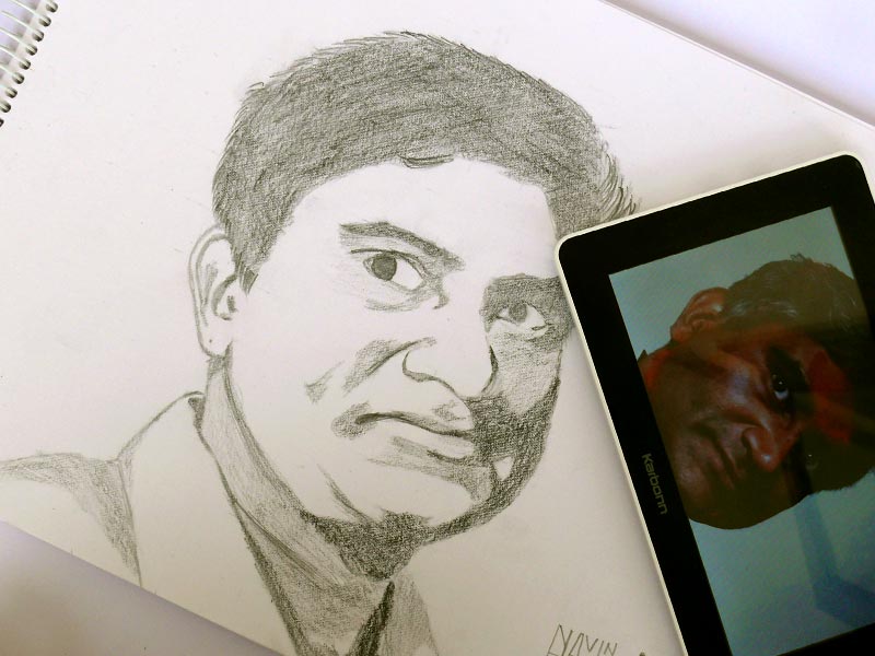 Nitesh sketched , copyright Picturejockey : Navin Harish 2005-2012