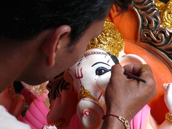 Ganpati devotee and a part time painter